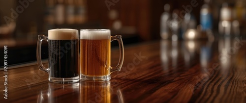 Freshly poured dark stout a...