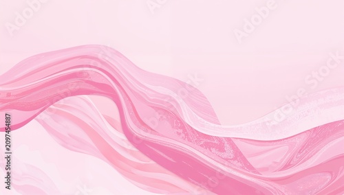 Soft Pink Abstract Waves Fl...