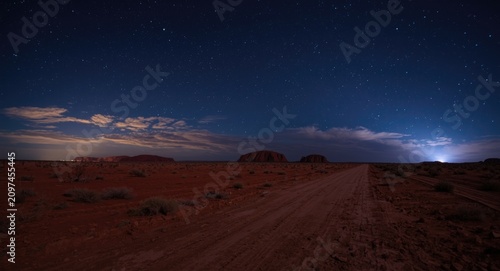 Starry Night Sky Over Red D...