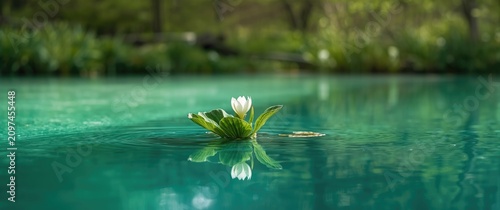 Lone White Water Lily Float...