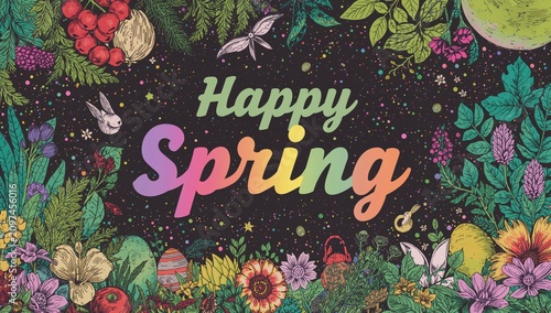 Colorful Floral Spring Illu...