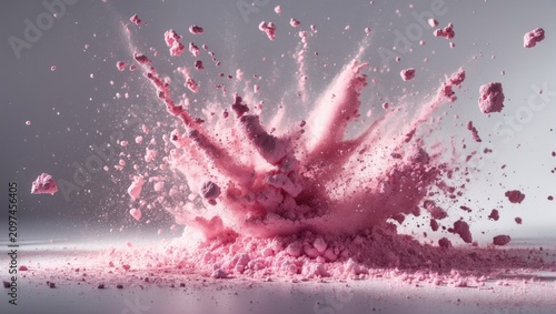 Pink powder splatters over ...