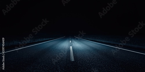 Empty Road Leading into Dar...