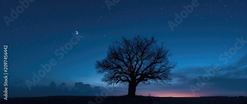 Silhouetted Tree Under a St...
