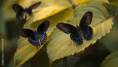 Black Butterflies Resting o...
