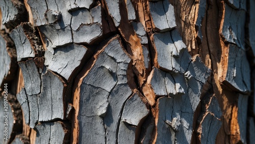 The hue and texture of mahogany tree bark