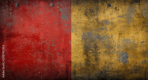 Worn Red and Yellow Grunge ...
