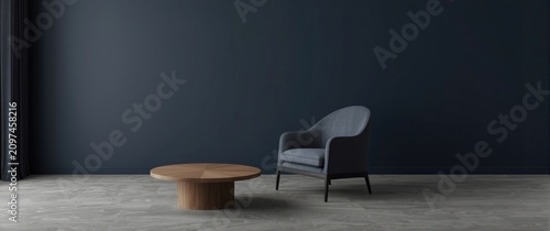 Modern Armchair and Round C...