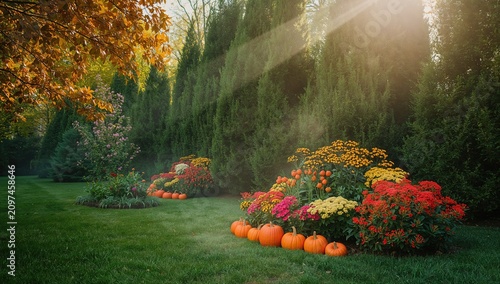 Vibrant Autumn Garden with ...