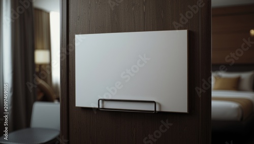 Blank Sign on Wooden Wall i...