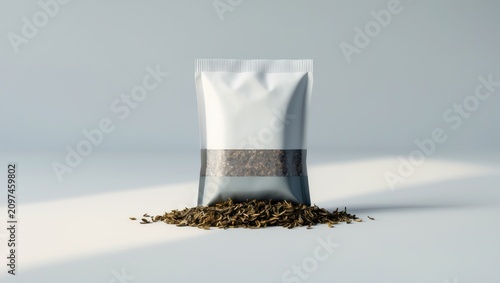 New square tea bag isolated...