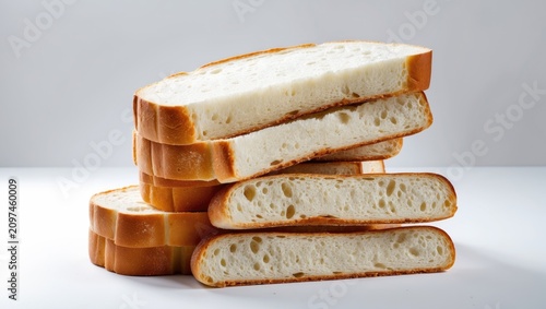 Stack of sliced white bread...