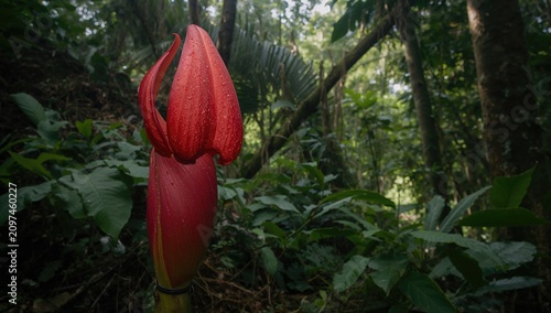 Majestic Red Flower Emergin...