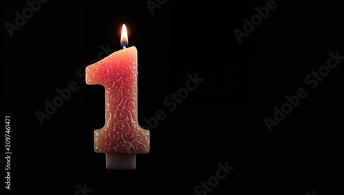 Flaming Number One Candle -...