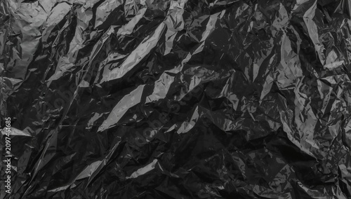 Crumpled Black Foil Backgro...