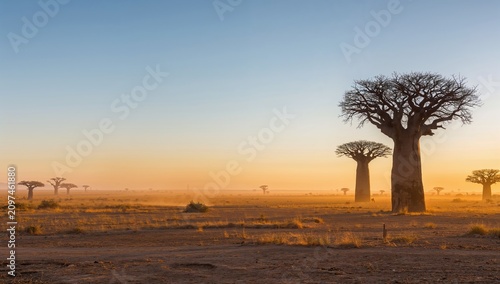 Majestic Baobab Trees Silho...