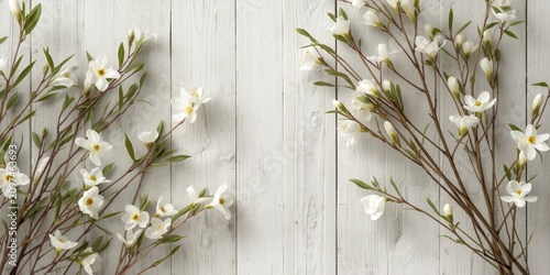White Flowers Arranged on W...