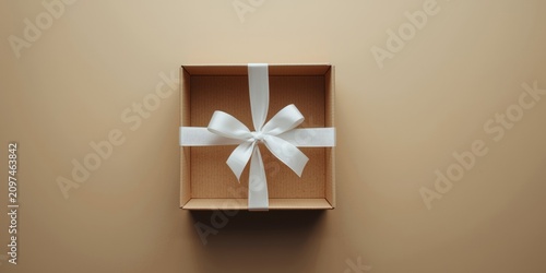 Gift Box with White Ribbon ...