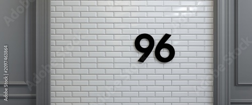 Black Number 96 on White Su...