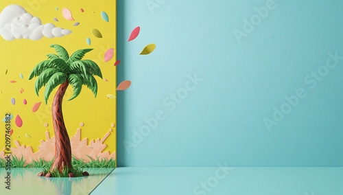 Colorful Palm Tree Illustra...