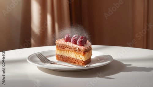 Layered Cake with Raspberri...