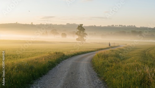 Serene Gravel Road Leading ...