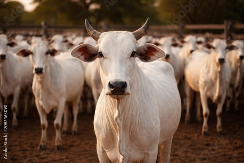 White Cow Standing Among a ...