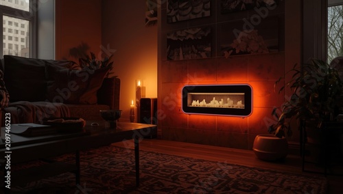 Cozy Living Room with Moder...