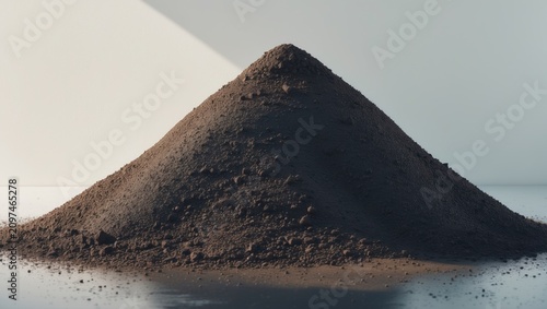 Pile of soil on white backg...