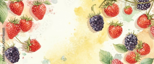 Watercolor Strawberries and...
