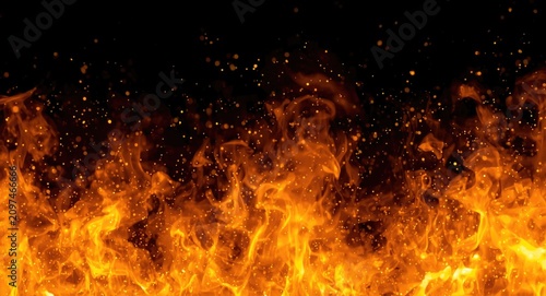 Flames and Sparks Dancing A...
