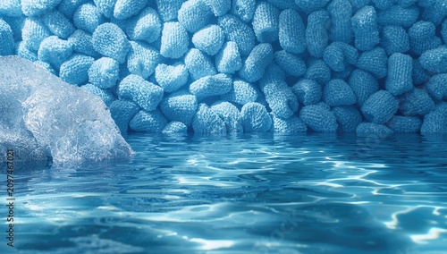 Textured Blue Ice Cubes in ...