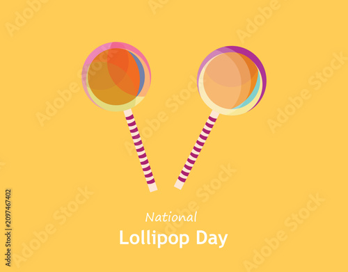 National Lollipop Day, july 20 vector, illustration. coloful lollipops design.