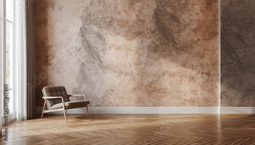 Minimalist living room with...