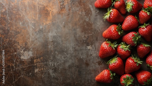 Fresh Strawberries Piled on...