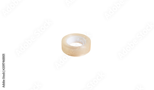 Roll of clear adhesive tape with transparent background
