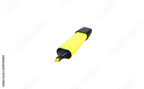 Yellow highlighter pen with transparent background cutout
