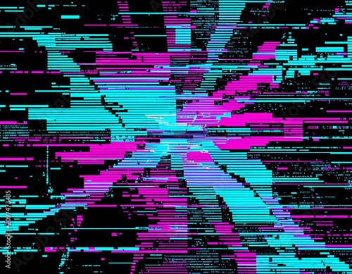 Retro Pop Art Style Digital Glitch Aesthetic