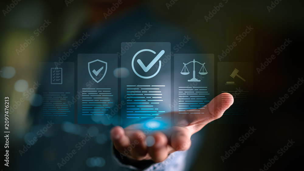 Obraz premium Policy management, regulatory compliance, governance framework, risk mitigation, corporate accountability, operational standards, legal requirements, internal controls, organizational transparency.