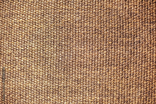 Schilderij op canvas Brown Burlap Jute Hessian Fabric Texture with Coarse Natural Woven Threads in Ru