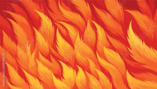 Obraz na plátně Flame red and orange fur texture background