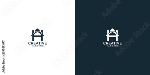 Foto Sleek and Modern Architectural Letter H Logo Design for Creative Brands and Busi