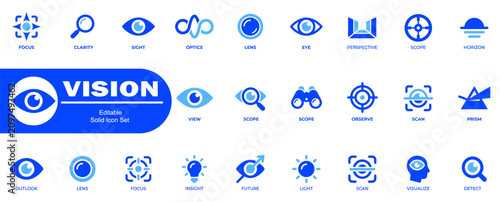 Bild auf Leinwand Vision and sight icon set
