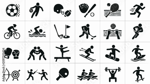 Canvas Print Collection of various sports icons and pictograms set