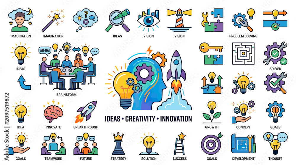 Fototapeta premium Innovation, Creativity, and Ideas: Business Strategy and Brainstorming Concepts