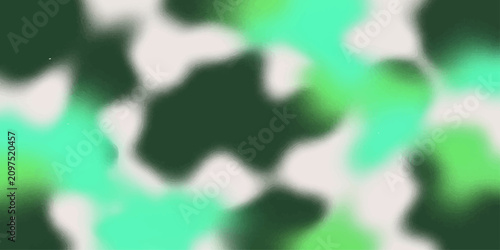 Foto A soft-focus camouflage pattern featuring organic shapes in shades of green, teal, and cream, creating a visually abstract texture
