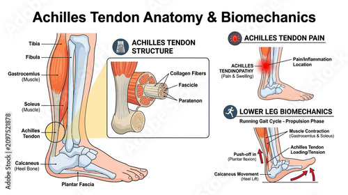 Bild auf Leinwand Achilles Tendon Anatomy, Biomechanics, and Pain Explained