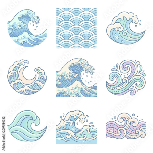 Colorful Abstract Wave Patterns and Textures Collection.