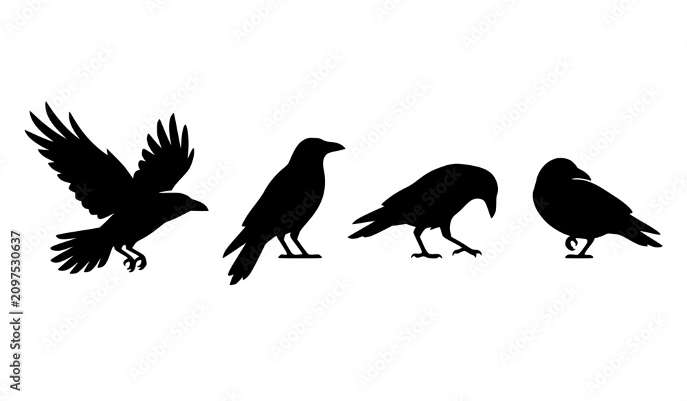 Fototapeta premium Black and White Rocket Silhouette Vector Collection Isolated on White Background