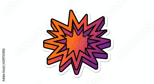Colorful Explosive Starburst Graphic Design Element.